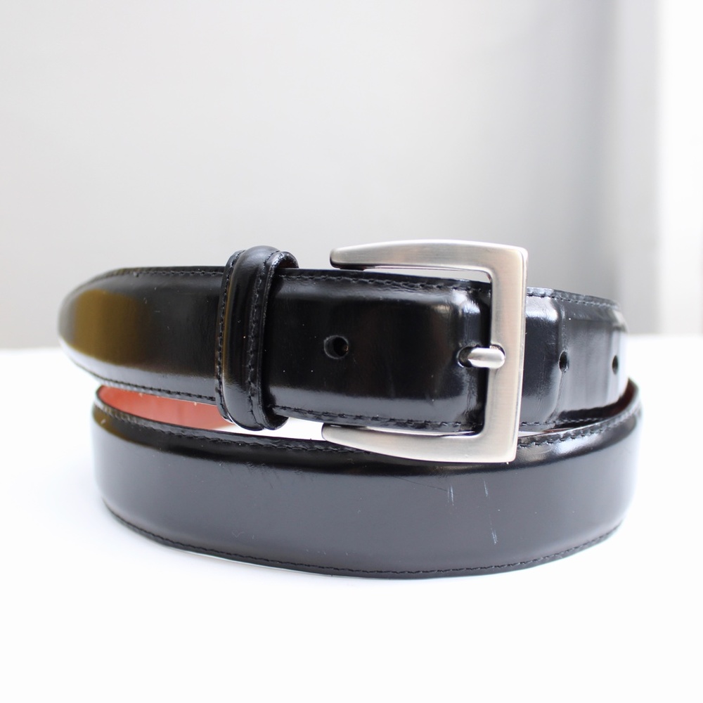 Coach Men's Black Leather Buckle Belt